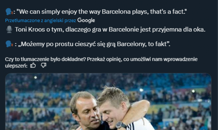 Toni Kroos o grze aktualnej Barcelony!
