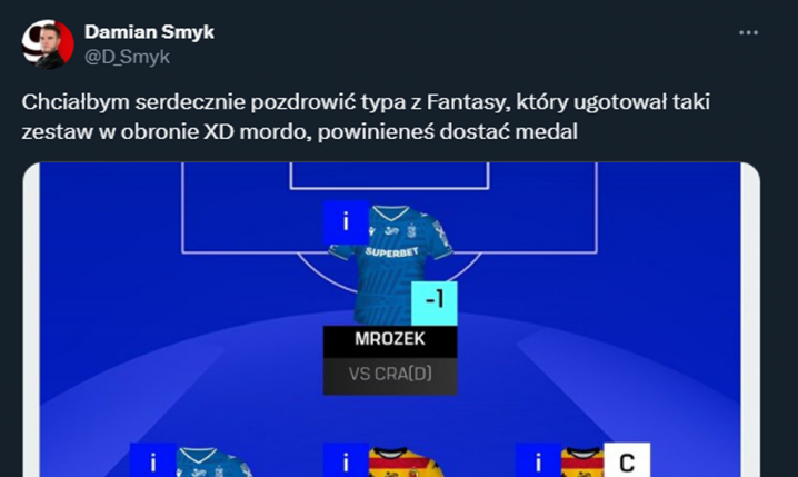 ''MOCNA'' DEFENSYWA w składzie Fantasy Ekstraklasa jednego z graczy... xD