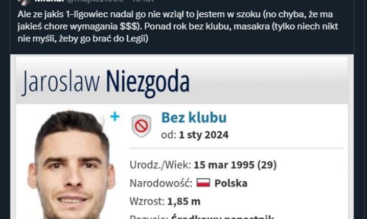 Fatalna sytuacja Jarosława Niezgody! Jest już bez klubu od...