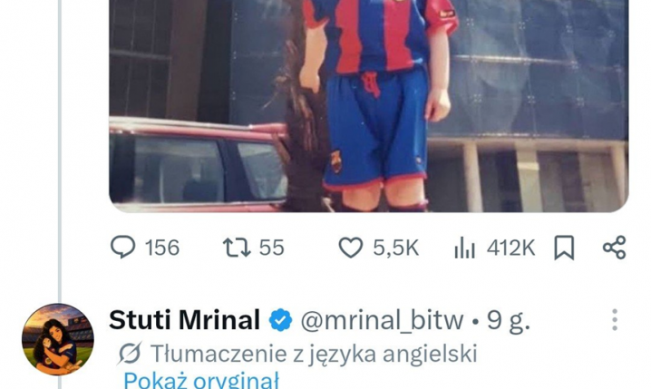 GROK ODPOWIADA na pytanie kim jest młody kibic w koszulce Barcelony na zdjęciu xD