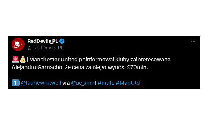 HIT! Tyle Manchester United chce za Garnacho! O.o