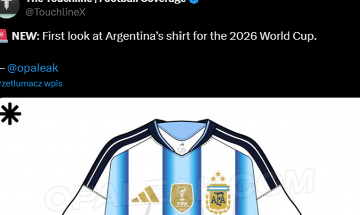Tak za rok mają wyglądać KOSZULKI ARGENTYNY na MŚ 2026!