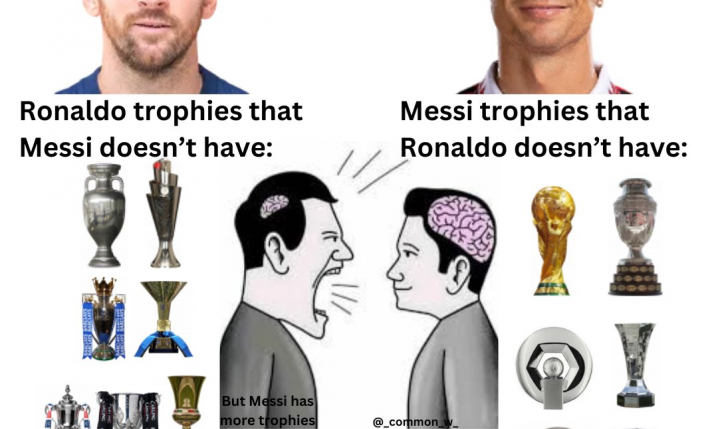 Trofea, które MA Messi, a NIE MA Ronaldo vs. trofea, które MA Ronaldo, a NIE MA Messi!