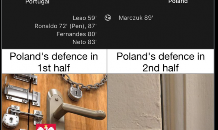 Konto TROLL FOTBALL tak ŚMIESZKUJE z polskiej defensywy w meczu z Portugalią xD