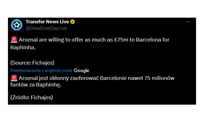 Ten klub z Premier League OFERUJE 75 MLN FUNTÓW za Raphinhę!