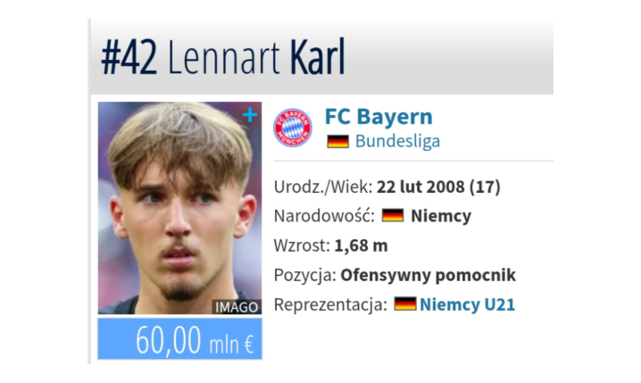 Oto NOWA WYCENA 17-letniej gwiazdy Bayernu Monachium!