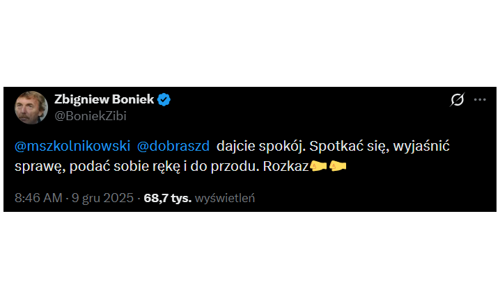 ROZKAZ Zbigniewa Bońka do skonfliktowanych Marka Szkolnikowskiego i Dawida Dobrasza xD