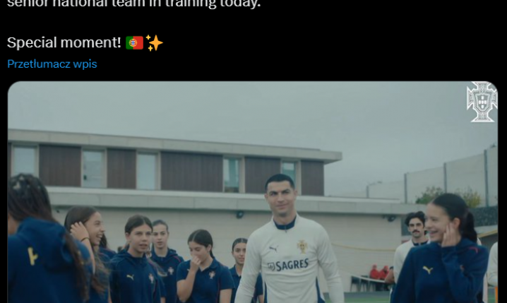 REAKCJA reprezentacji Portugalii kobiet U16 na widok Cristiano Ronaldo :D