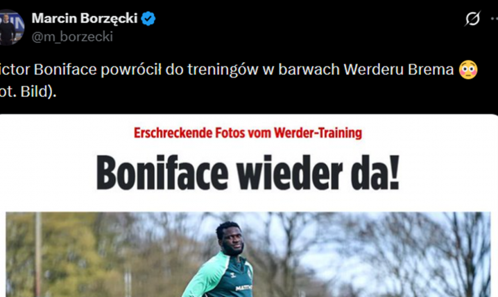 FORMA FIZYCZNA Victora Boniface po POWROCIE DO TRENINGÓW w Werderze!