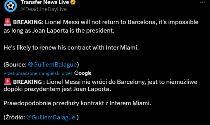 Nowe informacje w sprawie ''POWROTU'' Leo Messiego do Barcelony! Tym razem...