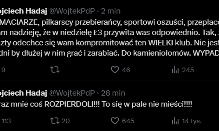 ODPALONY Wojciech Hadaj po porażce Legii z Noah xD
