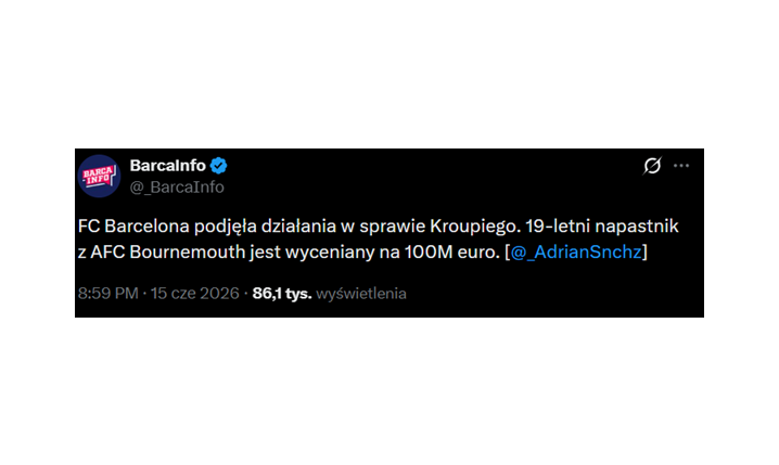 HIT! Barca rusza po 19-latka, którego WYCENIA SIĘ NA 100 MILIONÓW!