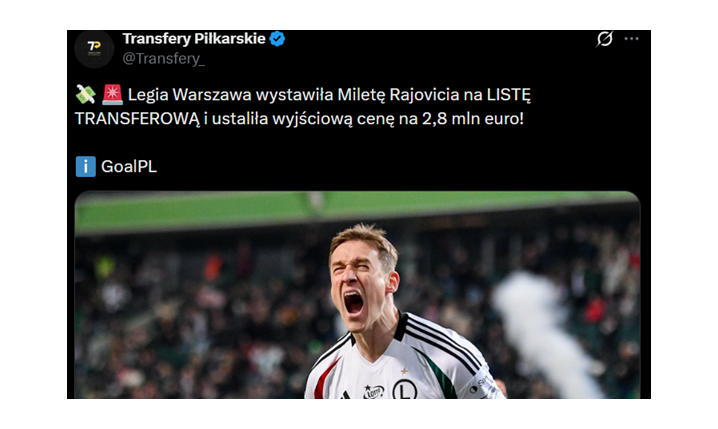 Mileta Rajović WYCENIONY przez Legię na aż... O.o