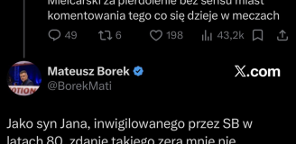 ODPOWIEDŹ Mateusza Borka na wpis KRYTYKUJĄCY jego komentarz podczas MŚ xD