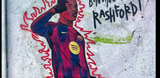 Nowa NAKLEJKA na ulicach Barcelony z wizerunkiem...