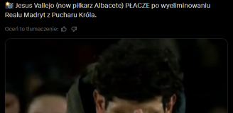 REAKCJA Jesusa Vallejo (był piłkarz Realu - obecnie Albacete) na ODPADNIĘCIE Królewskich z Pucharu!