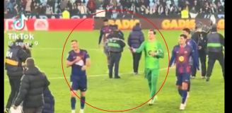 Wojciech Szczęsny vs. Roberta Lewandowski po meczu z Celtą xD [VIDEO]