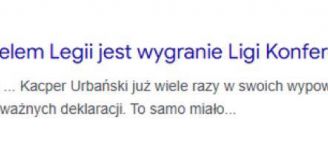 Kacper Urbański przed sezonem mówił, że CELEM LEGII JEST... xD
