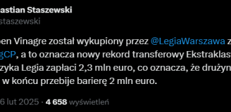 HIT! Za tyle Legia WYKUPIŁA Rubena Vinagre! O.o