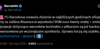 TAKĄ OFERTĘ złoży Barcelona za Juliana Alvareza!