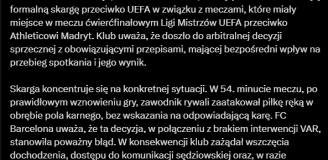 OFICJALNIE! Barcelona złożyła skargę na sędziego i VAR!