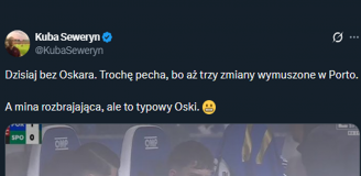 MINA Oskara Pietuszewskiego na ławce Porto...