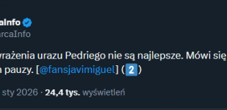 TYLE może pauzować Pedri z powodu urazu...