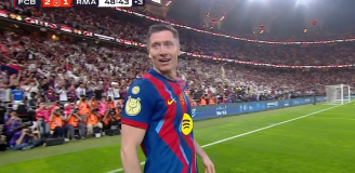 Tak strzela Lewandowski na 2-1 z Realem Madryt!!! [VIDEO]