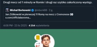 OCENA Jana Ziółkowskiego za debiut w wyjściowym składzie Romy w Serie A!