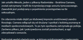 Podstawowy piłkarz Radomiaka został aresztowany! Poważne zarzuty...