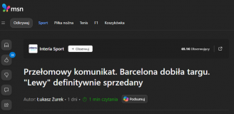 Tytuł artykułu nt. ''przełomowego komunikatu'' ws. Lewandowskiego XD