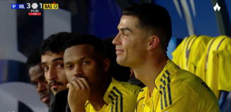 REAKCJA Ronaldo na trzecią bramkę Al-Hilal... :D [VIDEO]