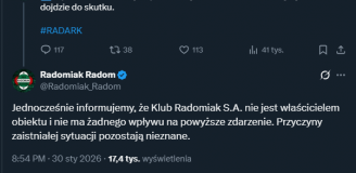DLATEGO mecz Radomiaka z Arką został odwołany!