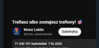 WYŚWIETLENIA filmu na kanale Motoru Lublin... xD