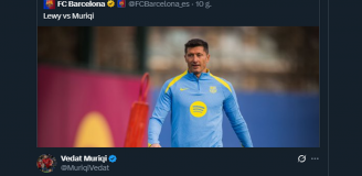 Muriqi odpowiada na post Barcelony z Lewandowskim... :D