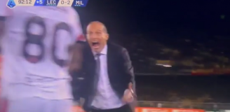 WŚCIEKŁY Allegri na piłkarza Milanu, bo ten... chciał szybko wyrzucić piłkę z autu [VIDEO]