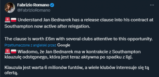 Ujawniono KLAUZULĘ ODSTĘPNEGO Jana Bednarka po spadku z Premier League!