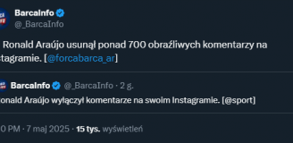 TYLE KOMENTARZY usunął Ronald Araujo na swoim Instagramie!