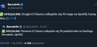 Znamy daty El Clasico w sezonie 2025/26 LaLiga!