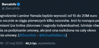 TYLE ma zarabiać Yamal po podpisaniu nowej umowy!
