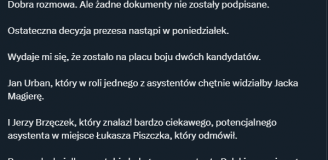 ZASKAKUJĄCY wpis Mateusza Borka nt. Selekcjonera! W GRZE DRUGI TRENER!