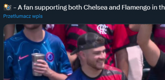 Koszulka kibica na meczu Chelsea Flamengo... xD