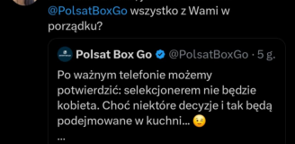 ''ŻART'' nt. nowego selekcjonera na profilu Polsatu Box Go...