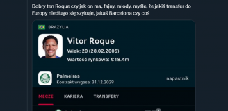 LICZBY Vitora Roque w ostatnich meczach Palmeiras!