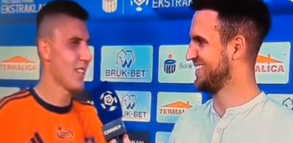 SŁOWA redaktora CANAL+ do piłkarza Termaliki po meczu... xD [VIDEO]