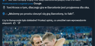 Toni Kroos o grze aktualnej Barcelony!