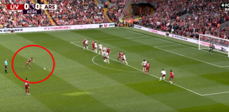 FENOMENALNY gol Szoboszlaia z rzutu wolnego z Arsenalem! 1-0 [VIDEO]