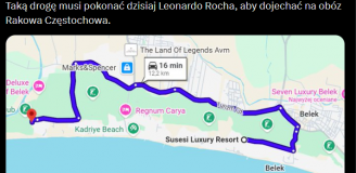 HIT! Leonardo Rocha musi JECHAĆ z obozu Zagłębia na obóz Rakowa, a... OTO TRASA XD