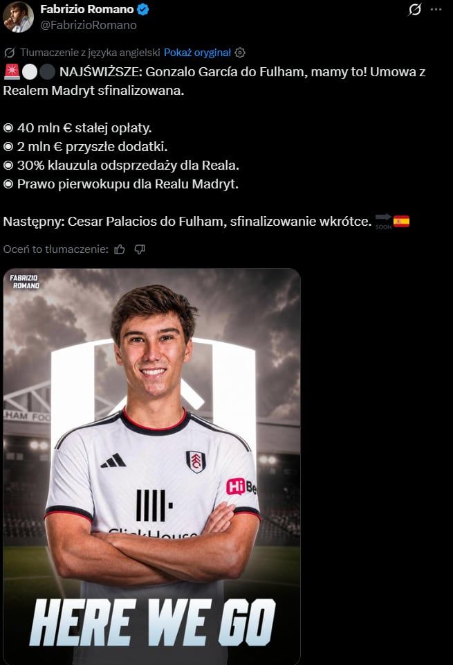HERE WE GO! Real Madryt sprzedaje REZERWOWEGO za 40 MLN EURO!