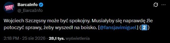 Tak ma wyglądać PRZYSZŁOŚĆ Wojciecha Szczęsnego w Barcelonie!